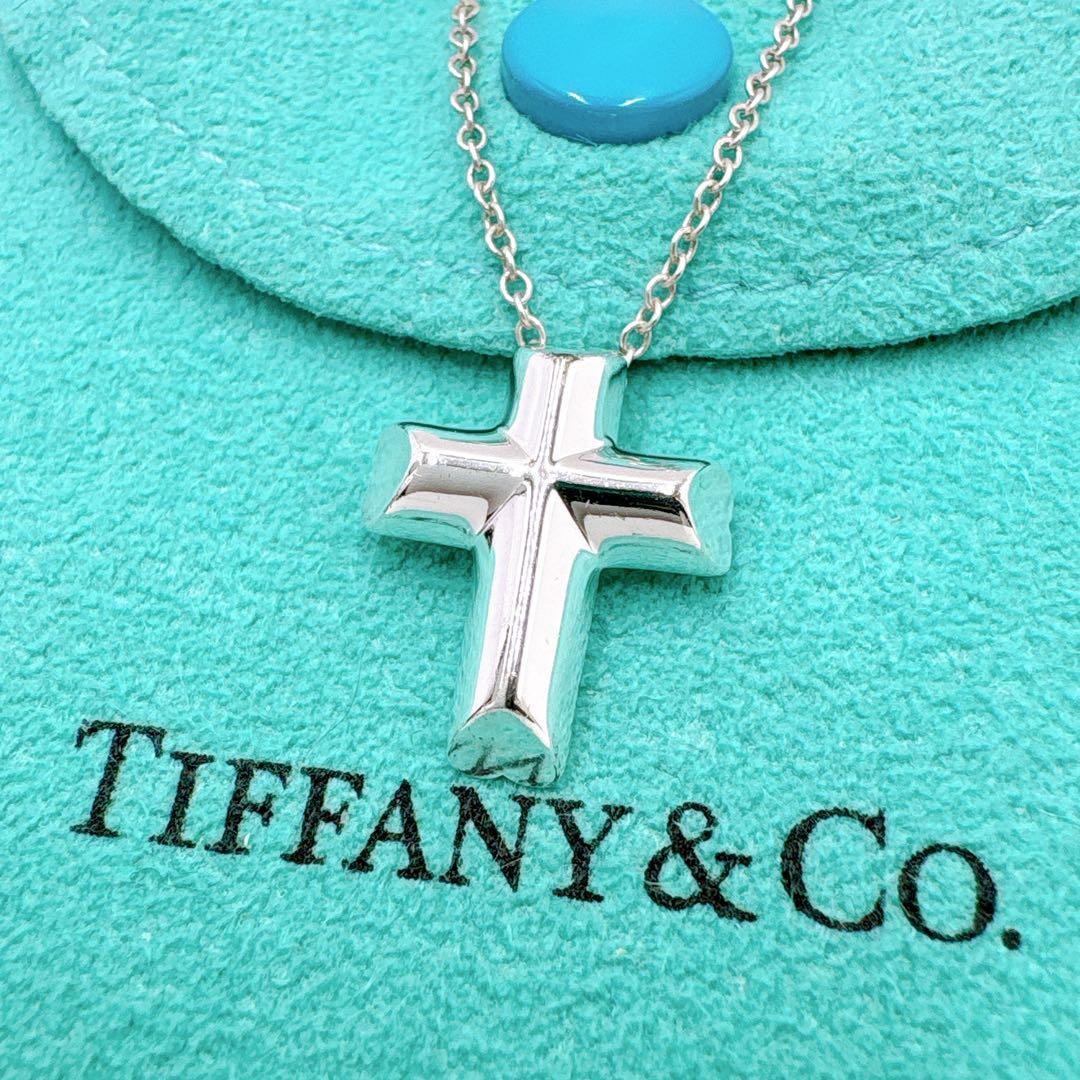 美品 オールドティファニー テンダネスハート クロス ネックレス シルバー925