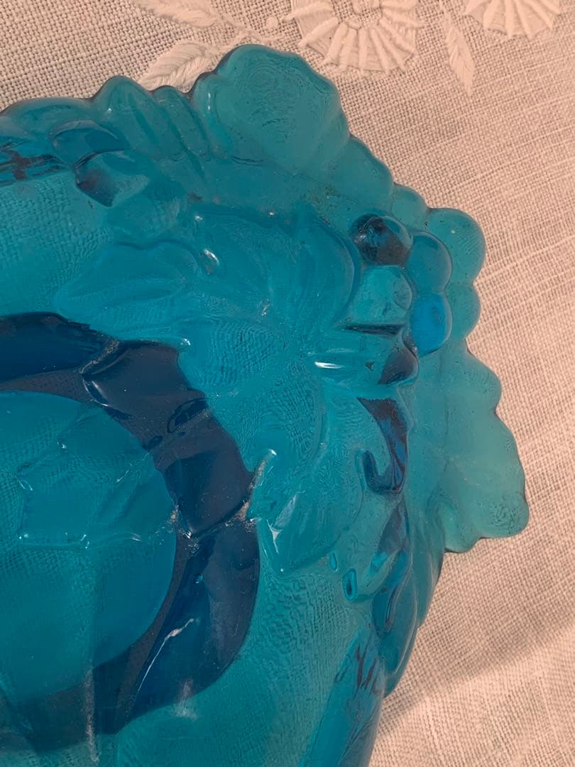 フランスアンティーク　ハンドモチーフ　トレイ　ガラス製　ブロカント