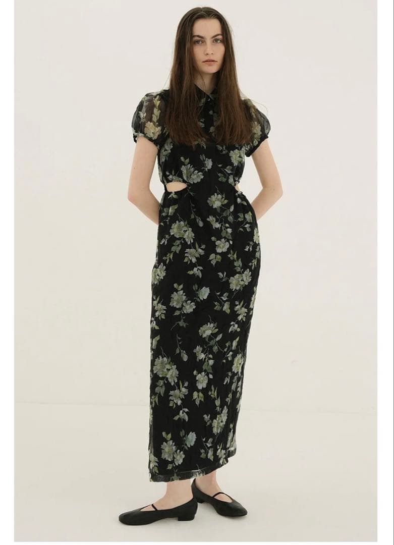 ワンピース SHEER FLOWER MINI PUFF ONEPIECE