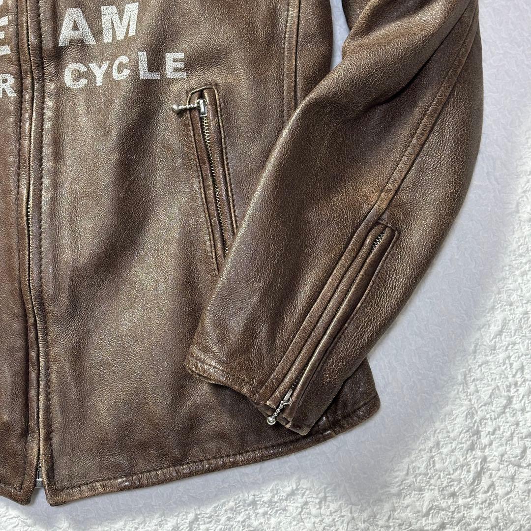 AVIREX レザー ジャケット シングルライダース ヴィンテージ加工 XL