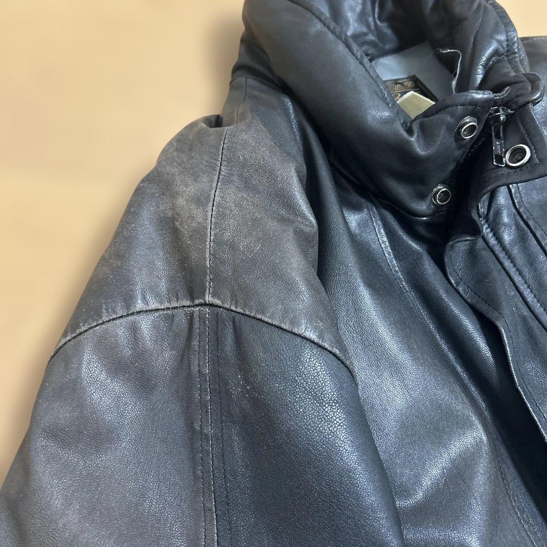eddie bauer 80s ダウン　レザージャケット　黒タグ　最終値下げ‼️
