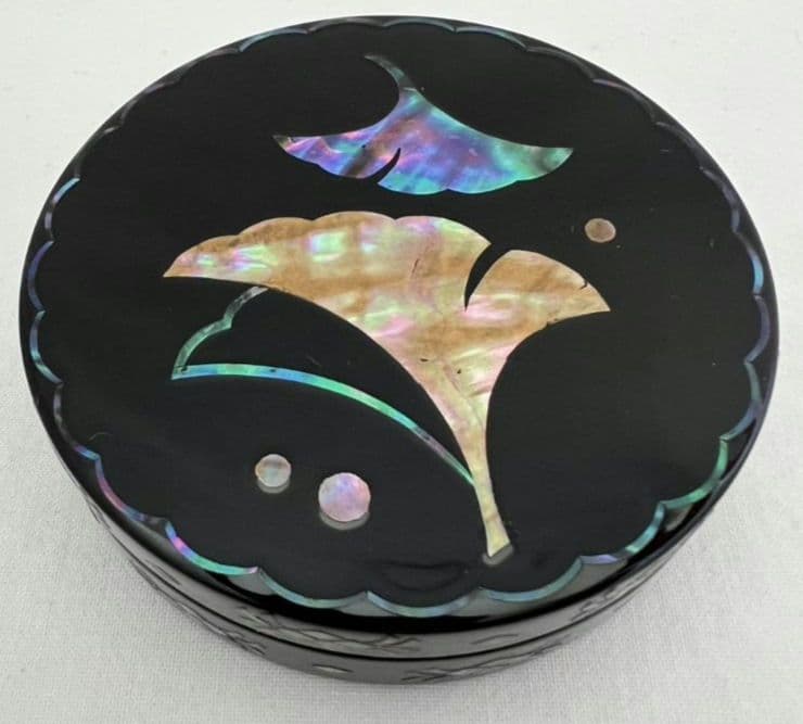 青貝 銀杏 香合 源 陵香(政男) 茶道具