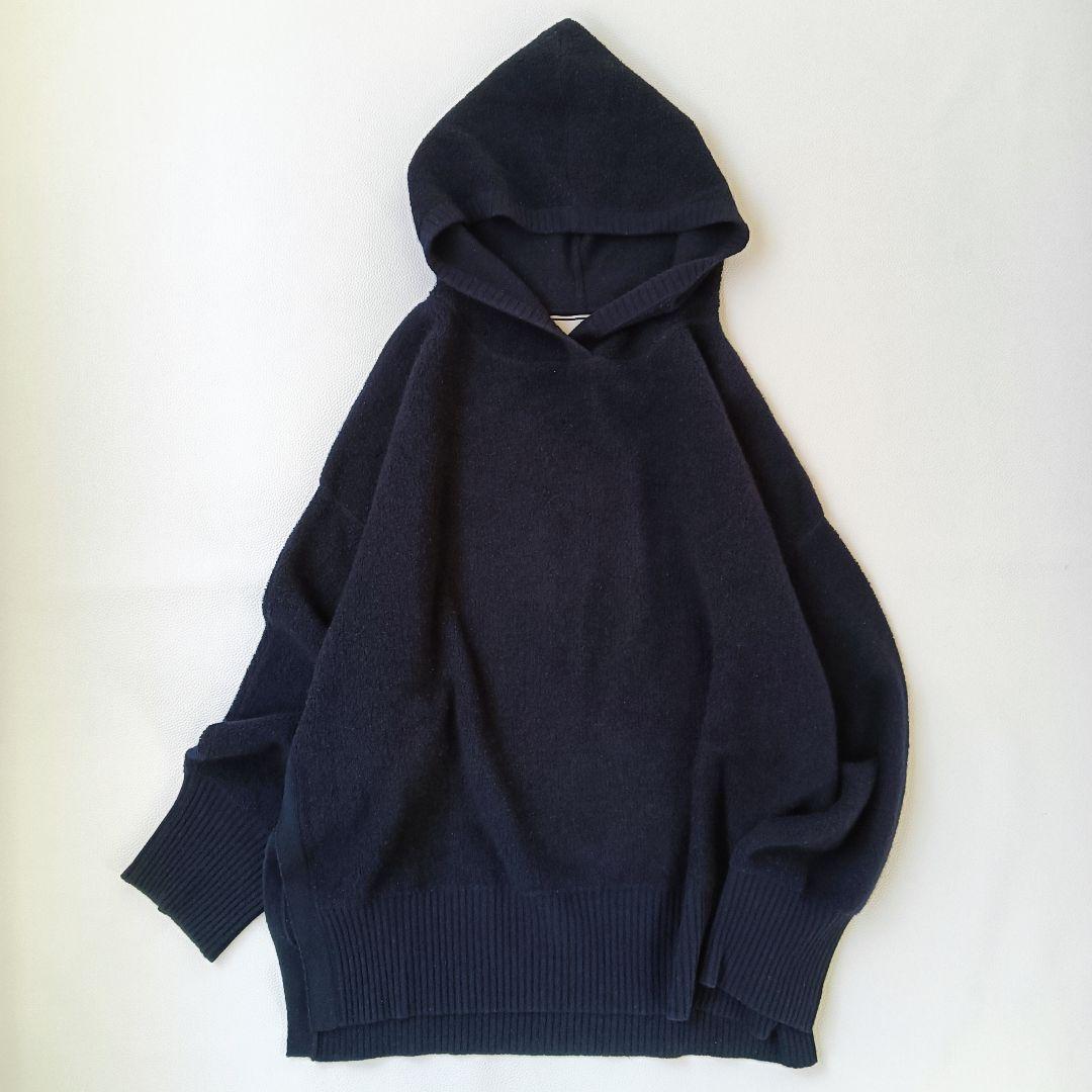 美品✨《アドーア》ウールパイルリバーシブルニットフーデ 洗える ゆったり 長袖