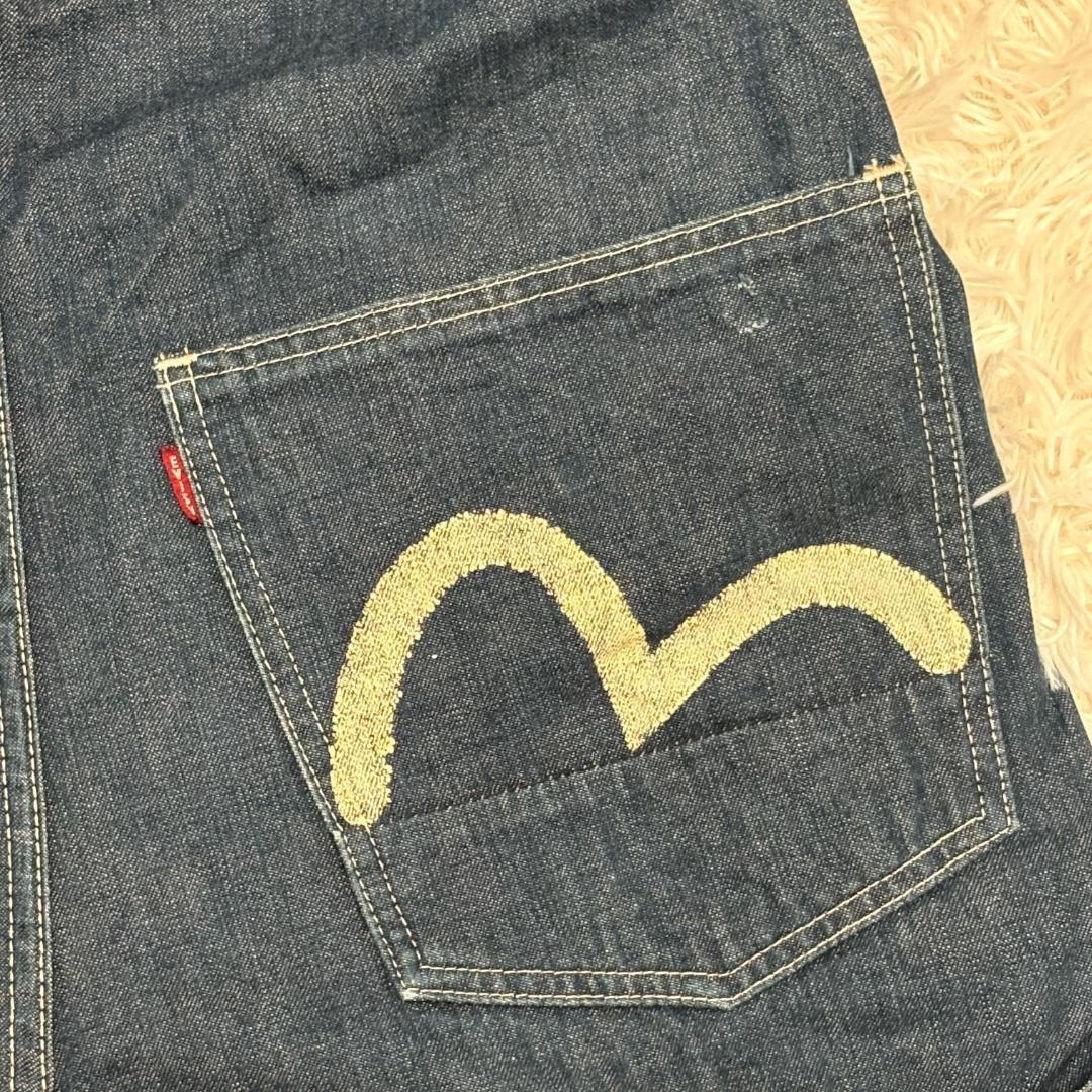 1点もの　希少　EVISE　完売品　オーバーオール　W32 濃紺　デニム