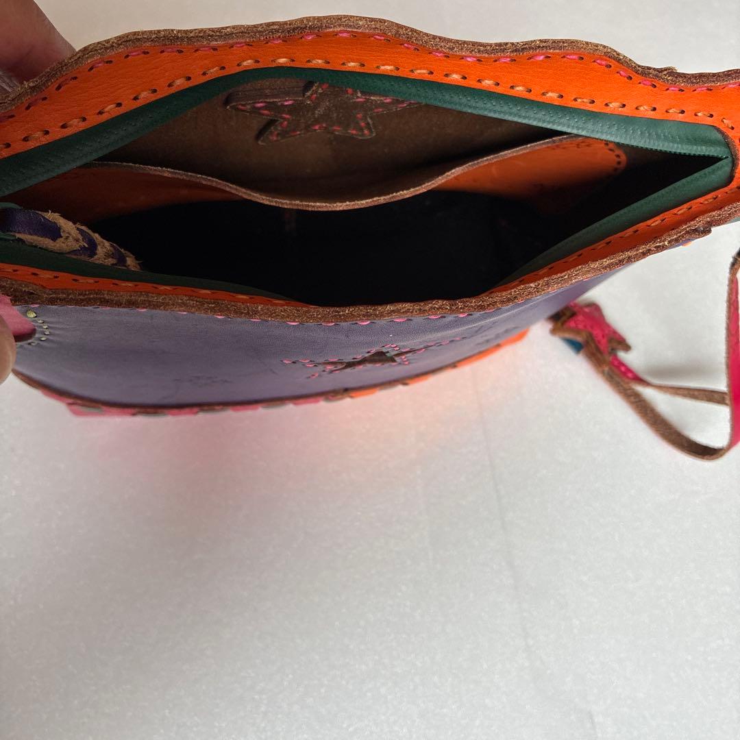 オジャガデザイン カラフルレザーショルダーバッグ