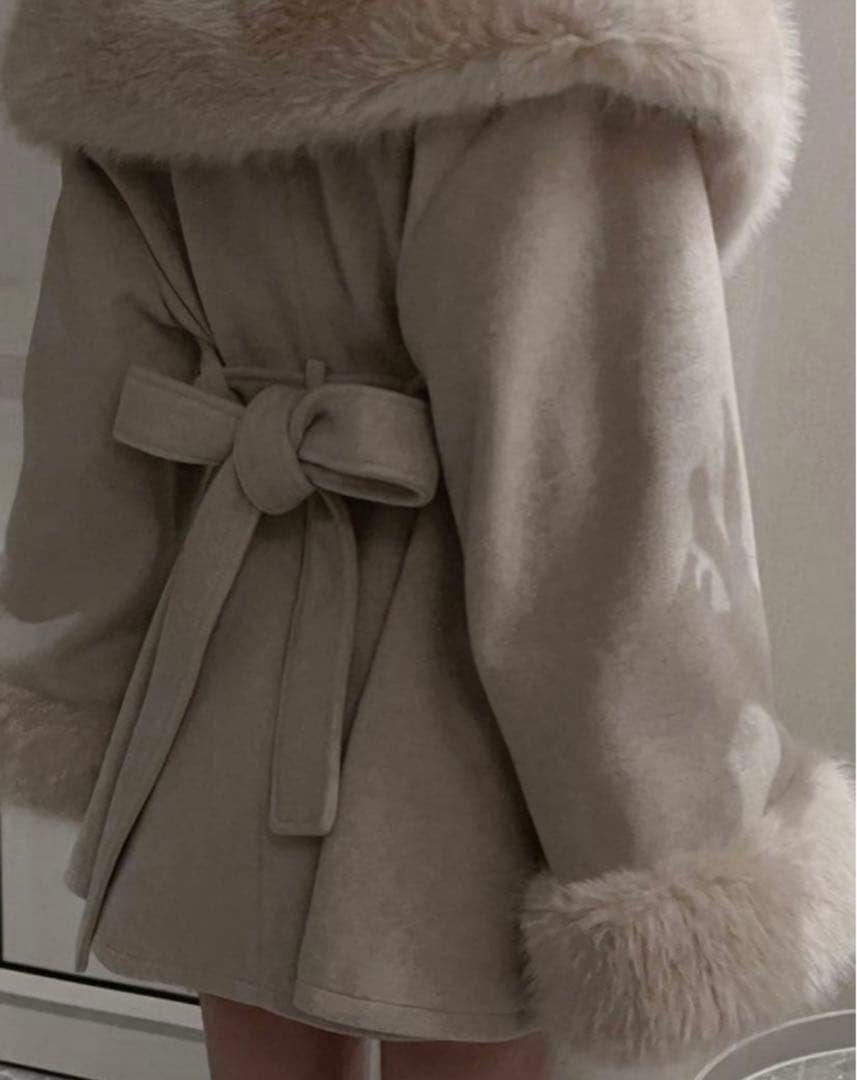 Darich ウエストベルトプリンセスラインコート　ベージュ　FL