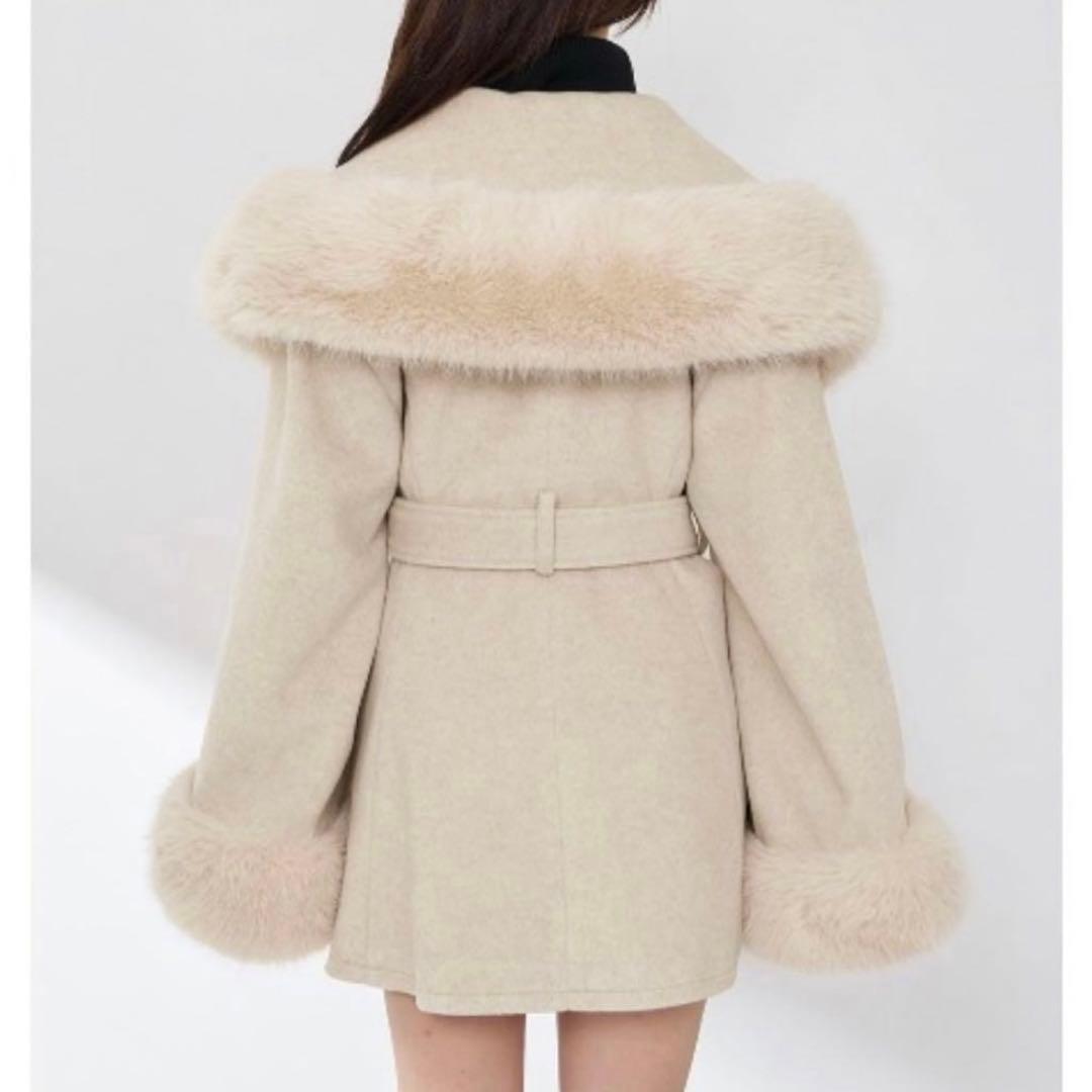 Darich ウエストベルトプリンセスラインコート　ベージュ　FL