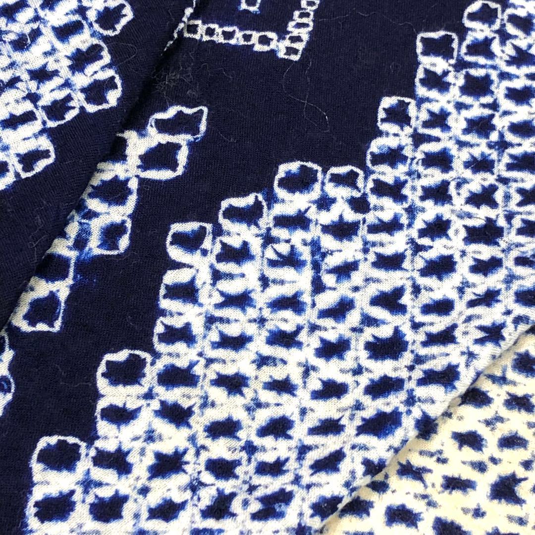 夏着物 浴衣 有松鳴海本絞り 曲線に花柄模様 KK-2211