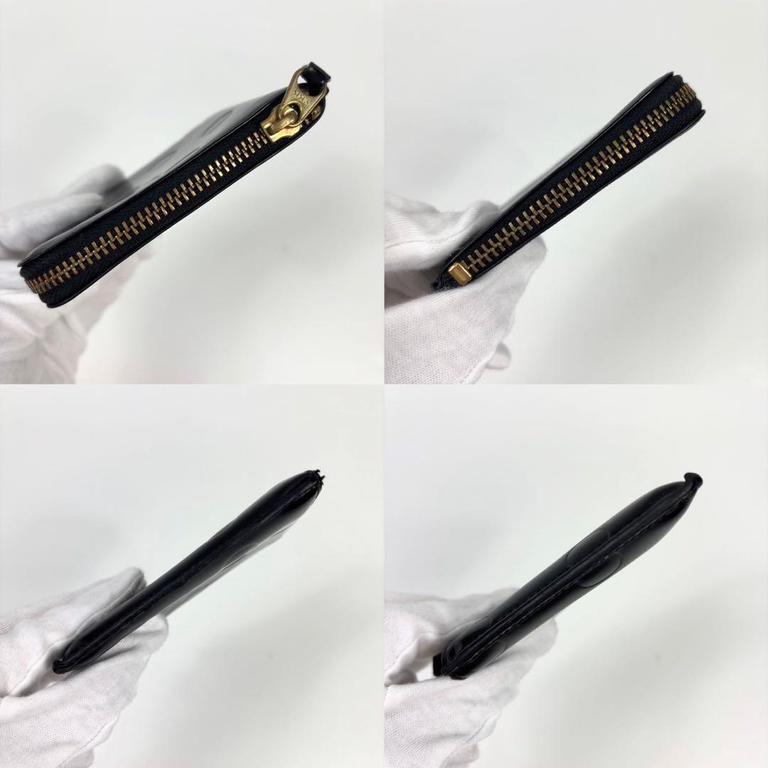 コムデギャルソン ポルカドット エンボス 財布 L字ファスナー ブラック