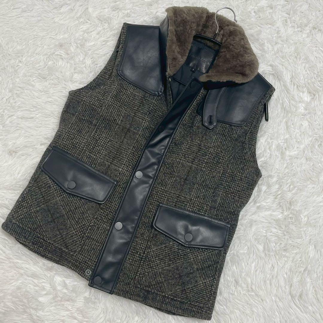 希少 ISAMU KATAYAMA BACKLASH ダウンベスト 馬革 ホース