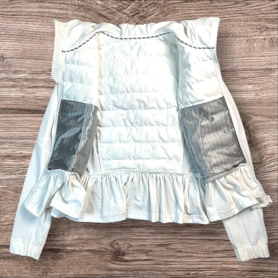 【極美品】PGG パーリーゲイツ ハイブリッド 中綿フーディ ジャケット 白 0