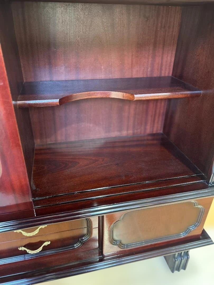 ⚠ji-hankiアンティーク御影 ガラス扉付きキャビネット・ショーケース