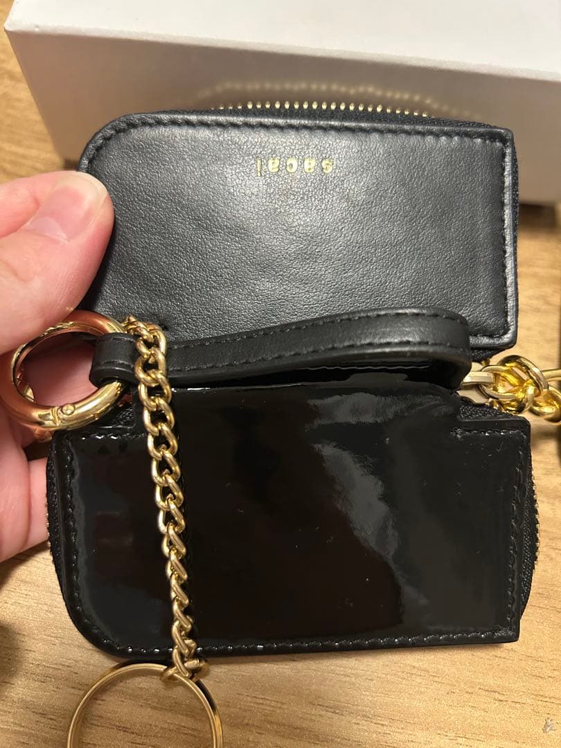 sacai ブラックレザー キーケース