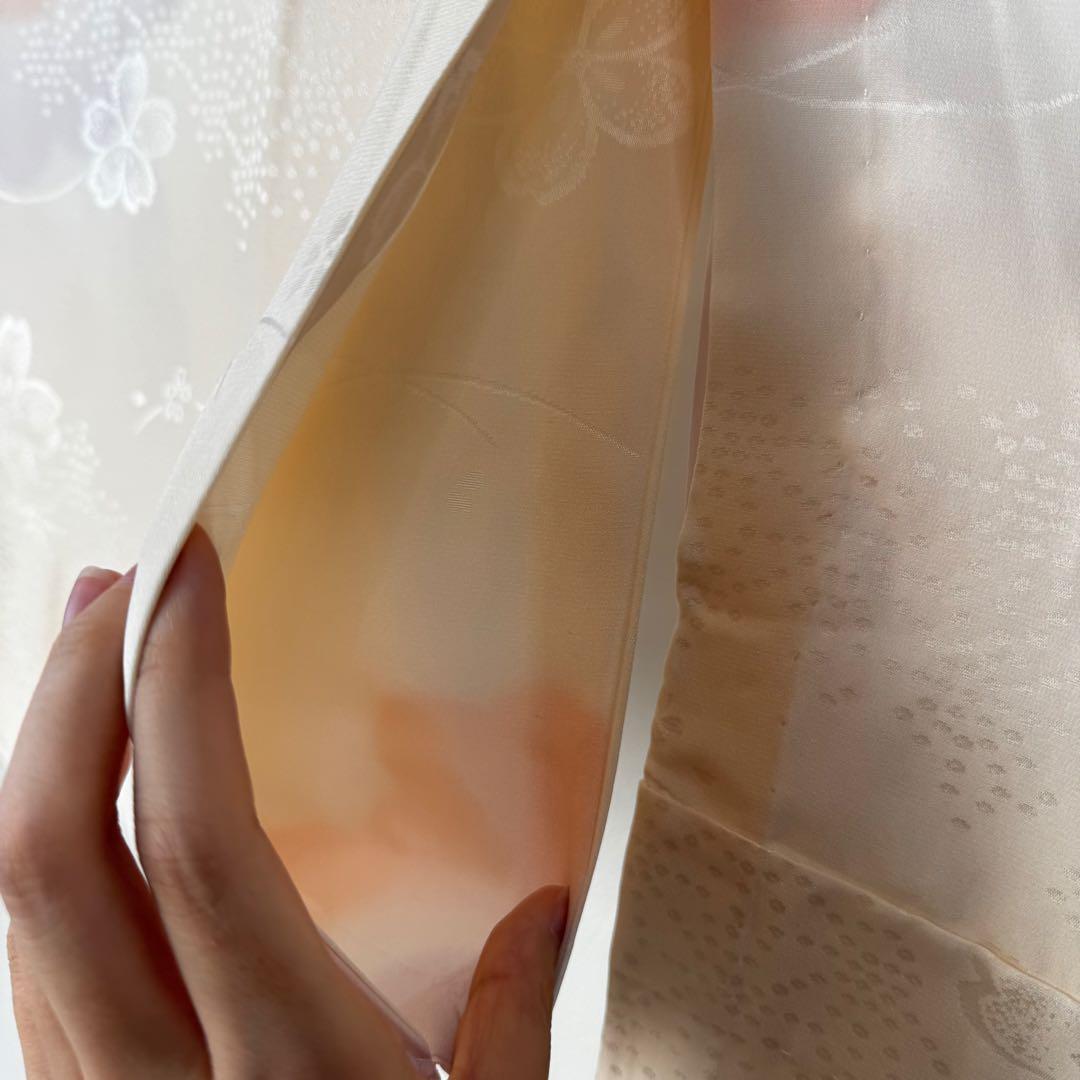 しつけ付き　現代　正絹　長襦袢　袖無双　着物　広衿　138裄67 ピンク　薄紫