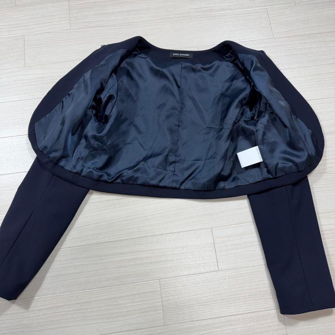 極美品 ポンポネットジュニア L 160 お受験 入学 卒服 ボレロ ワンピース