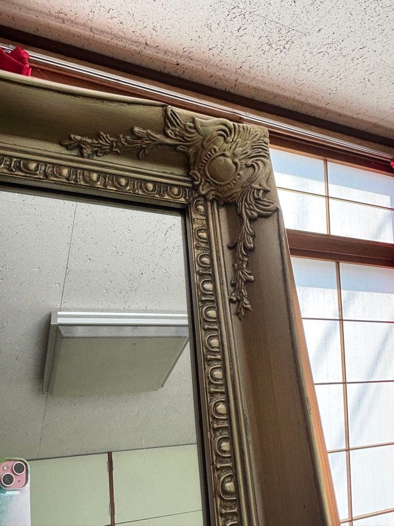 ヴィンテージ調全身ミラー　全身鏡　姿見　大型ミラー　アンティークゴシックロリータ