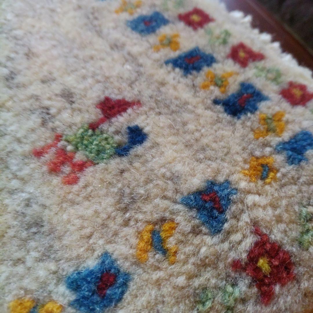 イラン シラーズ 手織り 草木染 座布団ギャッベ チェアマット