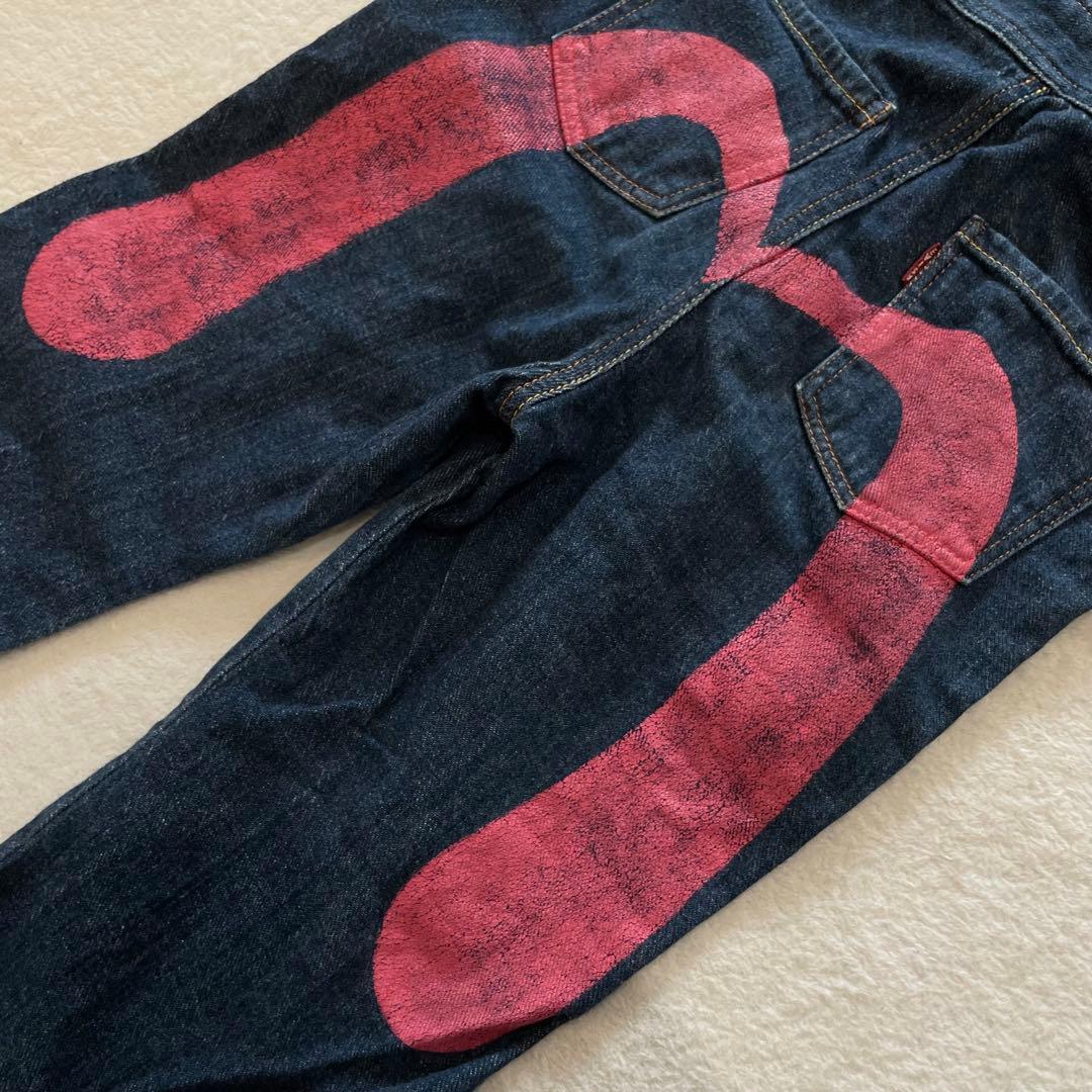 EVISU　キッズ　オールインワン　デニム　ビッグカモメ　ピンク　大黒　日本製