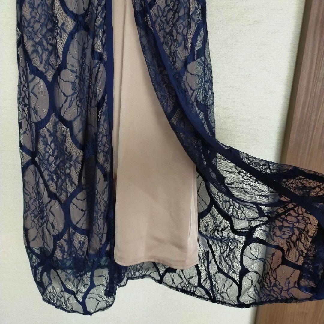 【完売品】エトル レイヤードレースドレス ダークブルー