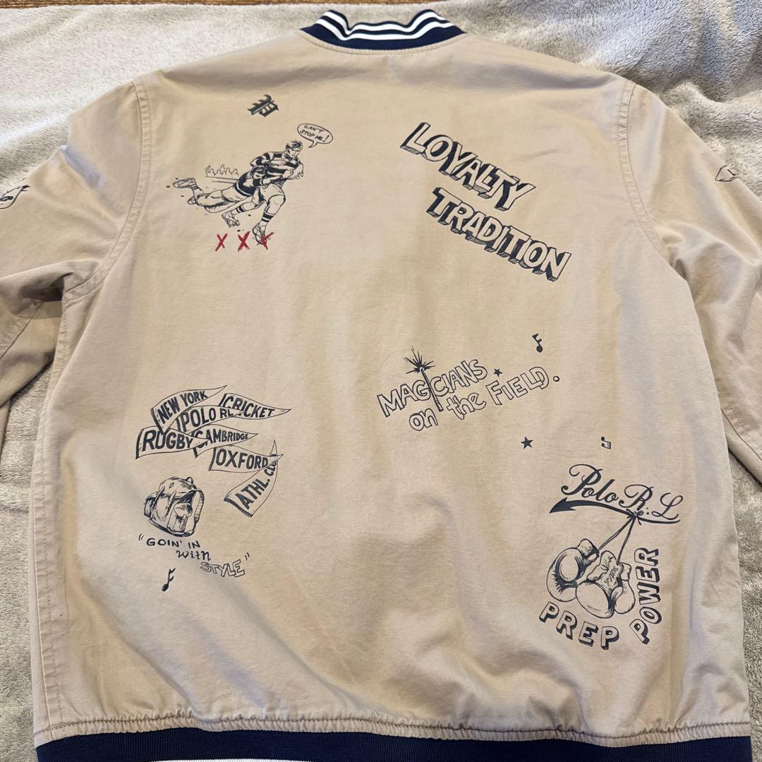 Polo ラルフローレン　リバーシブル刺繍入りベージュブルゾン160cm