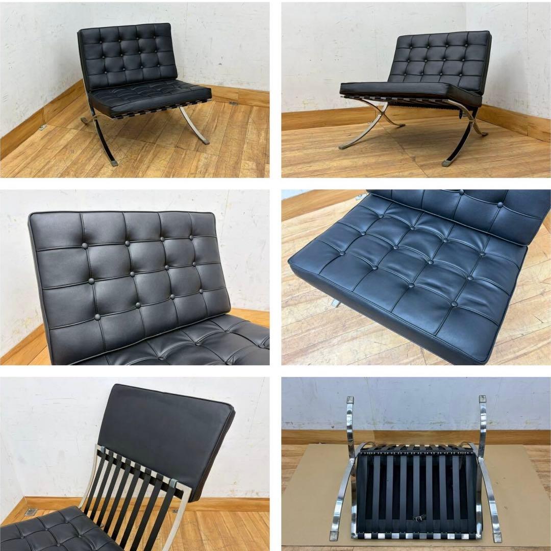 美品Barcelona Chairバルセロナチェアリプロダクト品　1人掛けソファ