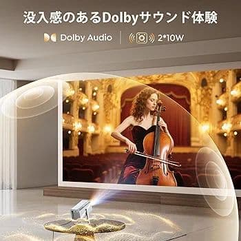 【新品】プロジェクター Netflix／750ANSI／Dolby スピーカー