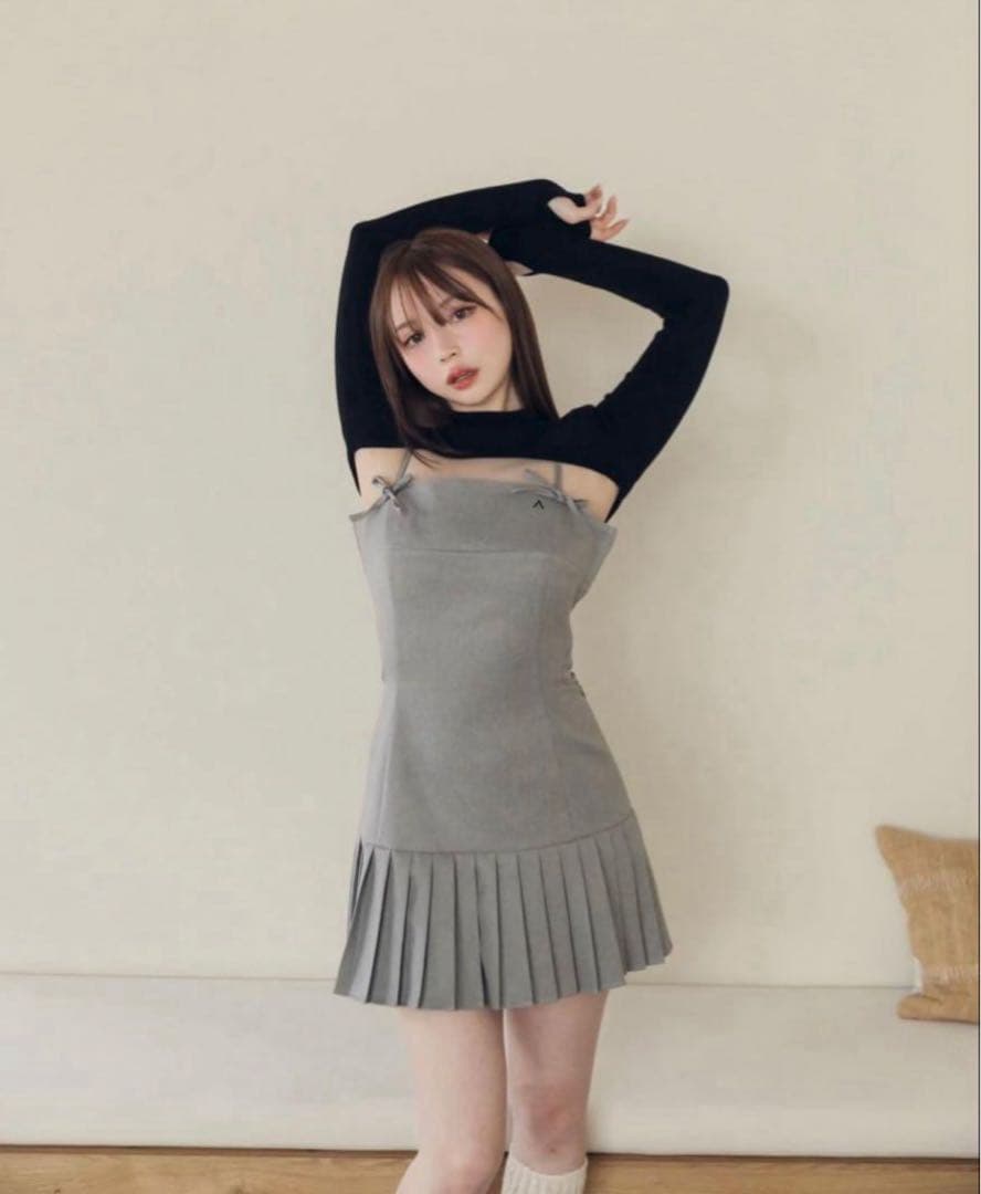 andmary Karen knit set mini dress グレー