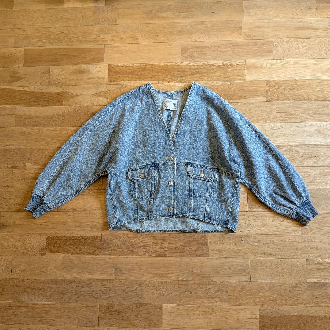 PASSIONE　パシオーネ　デニム Vネック ノーカラー ジャケット