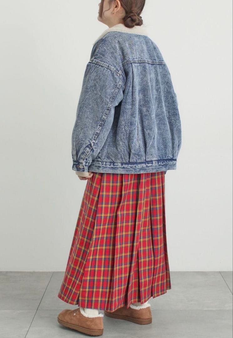 サマンサモスモスデニムジャケット　デニムボアジャケット　ブルー