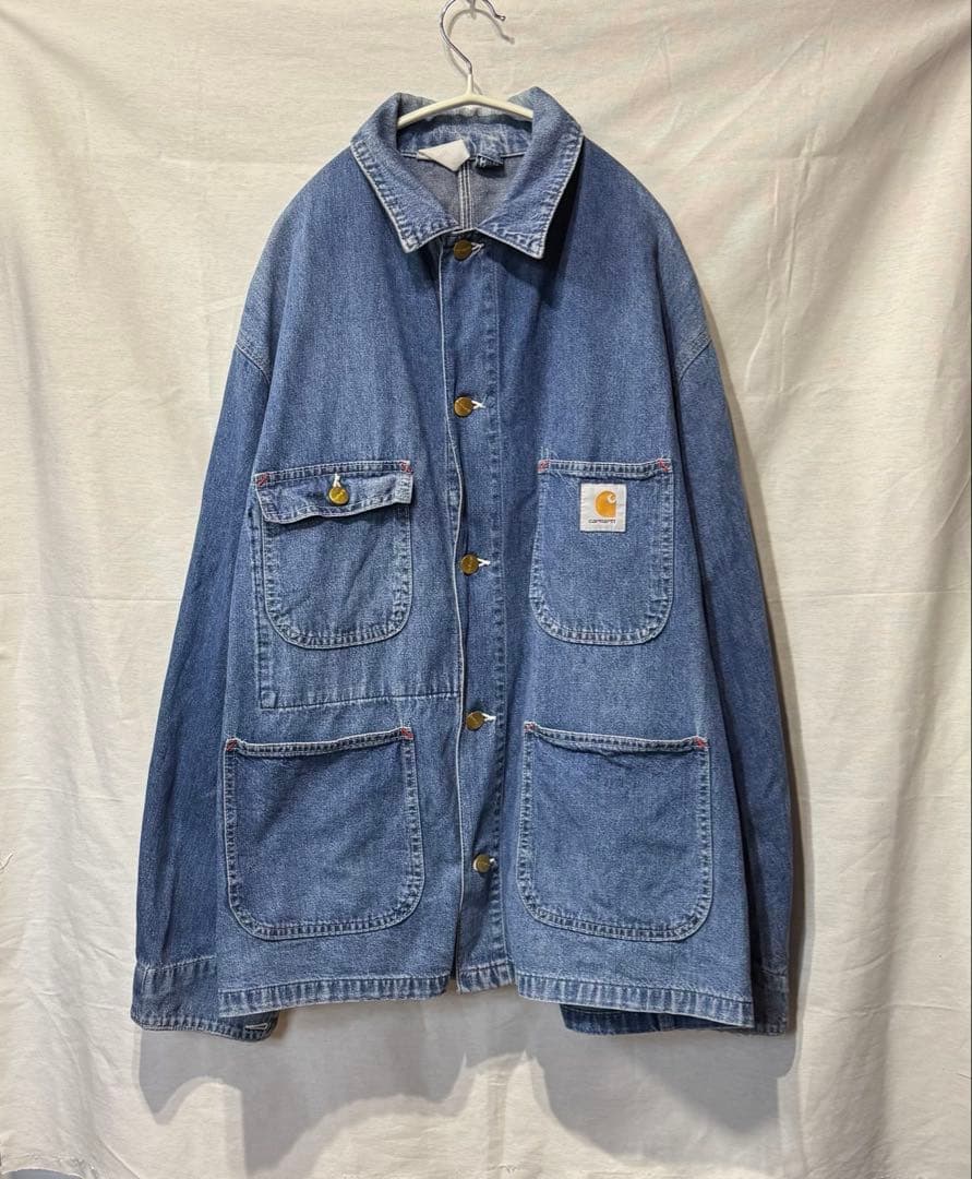 80s 90s USA製 カーハート デニムカバーオール チョアコート