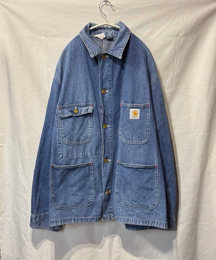 80s 90s USA製 カーハート デニムカバーオール チョアコート