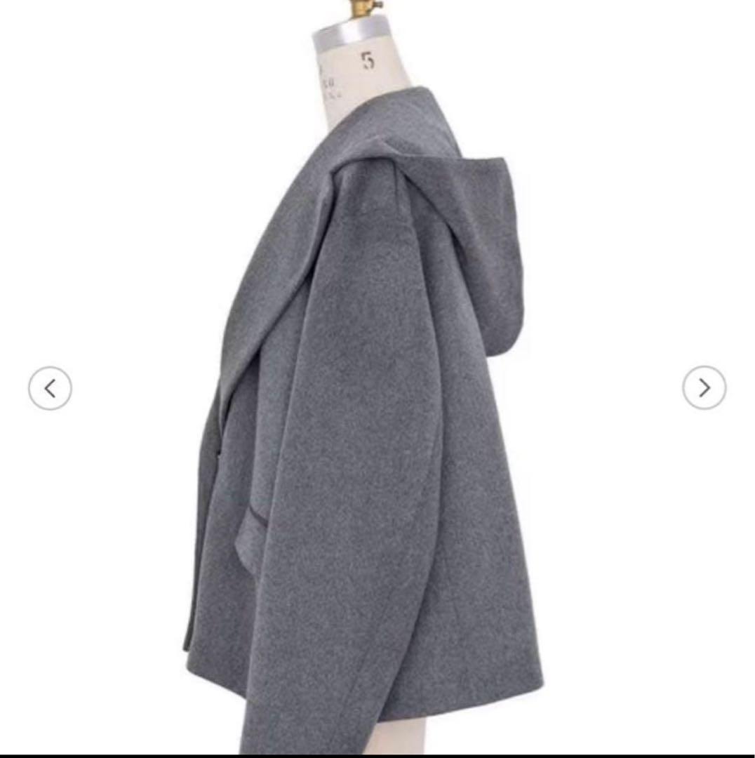 こ*ま様 ドゥロワー Drawer フード　ウールショートコート 36