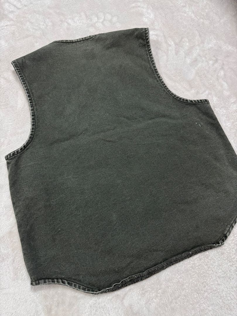 こ*ー様 00s carhartt USA製 ダックベスト モス ボア ペンキ