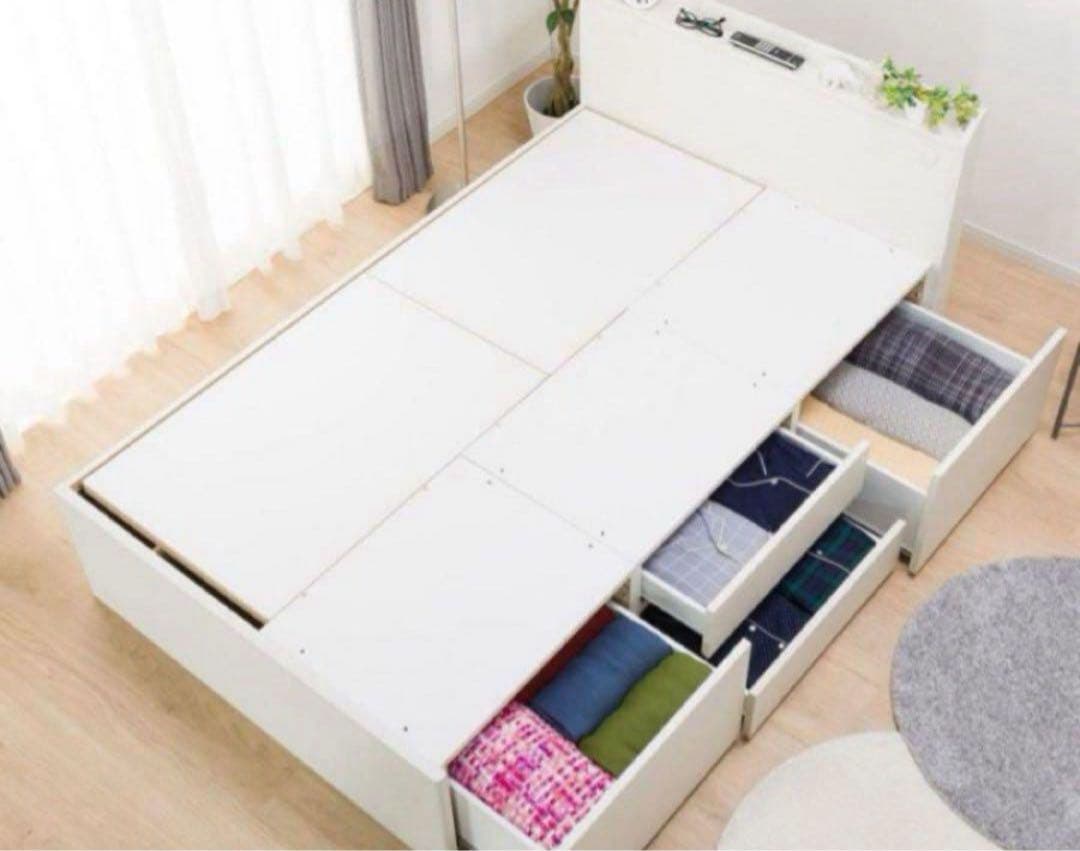 ニトリ　シングルサイズ　ベッドフレーム　大容量収納　コンセント　指定地域送料無料