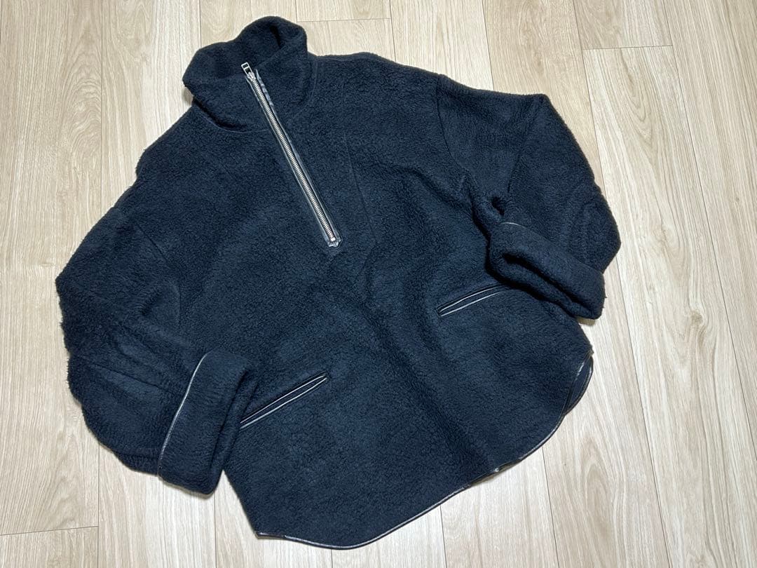 ほぼ新品　ヤクコフリース ハーフZIPフルオーバー ブラック M