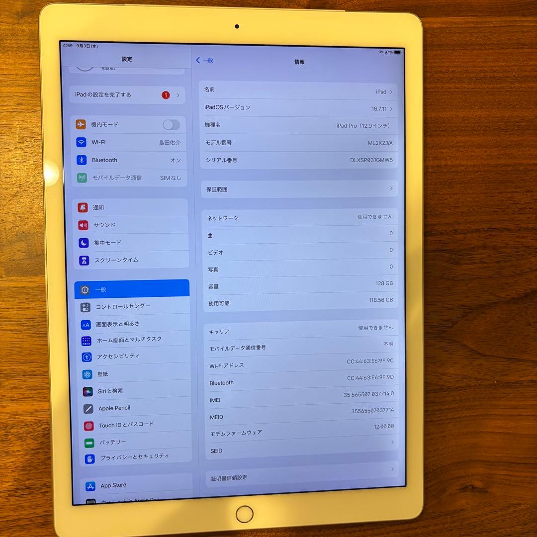 ✨ iPad Pro 12.9インチ 128GB Cellular SIMフリー