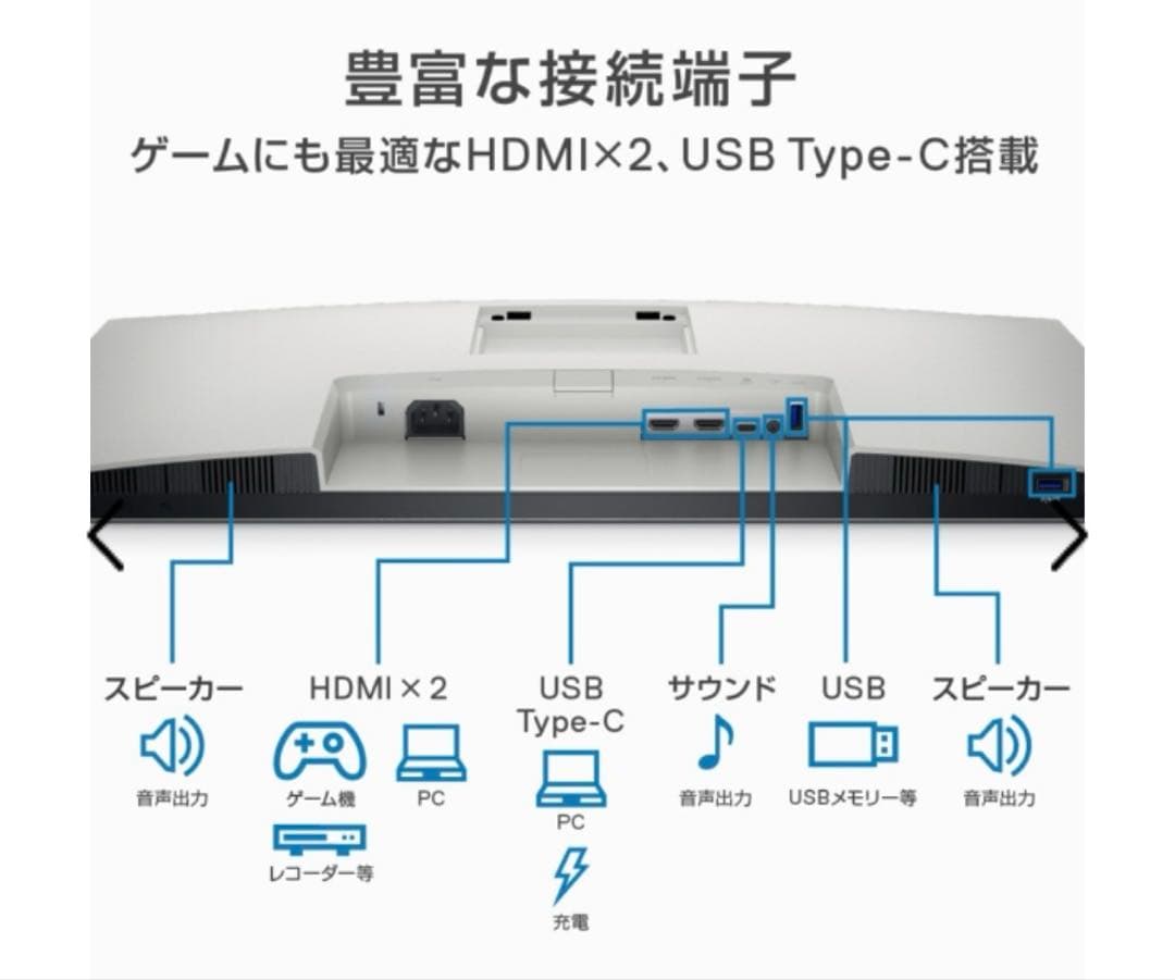 【美品】Dell S2722QC 27インチ4KモニターUSB Type-C