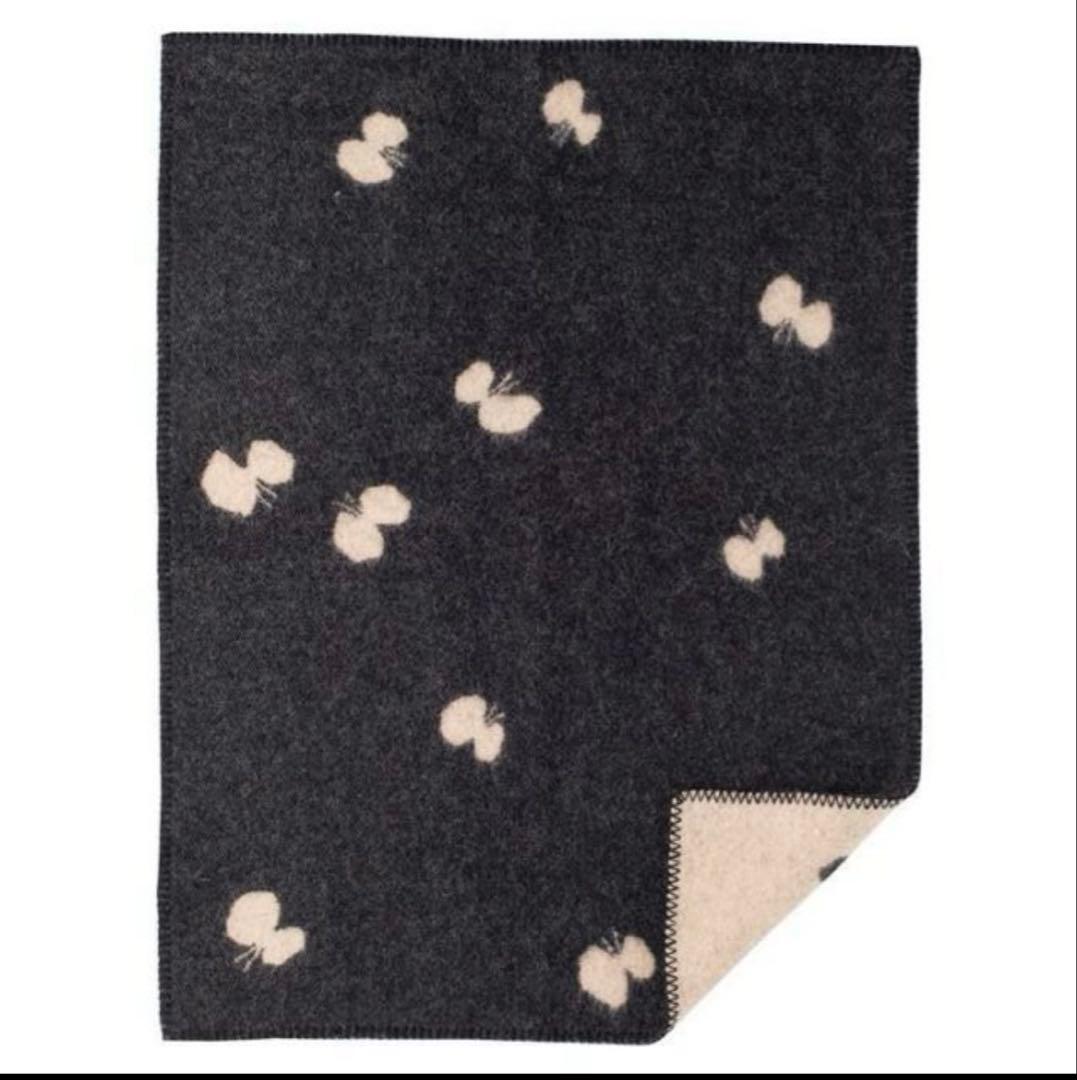 ミナペルホネン×クリッパンエコウールミニブランケット　ブラック×ベージュ最終価格