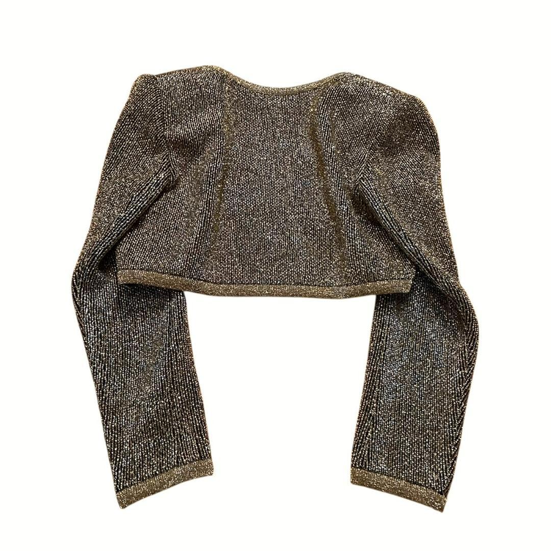 イヴ・サンローラン ヴィンテージ ラメ入り ニットセットアップ ゴールド　M