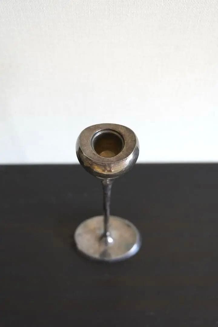 北欧ビンテージ「クローネ・デンマーク」の銀製ろうそく立て・キャンドルホルダー