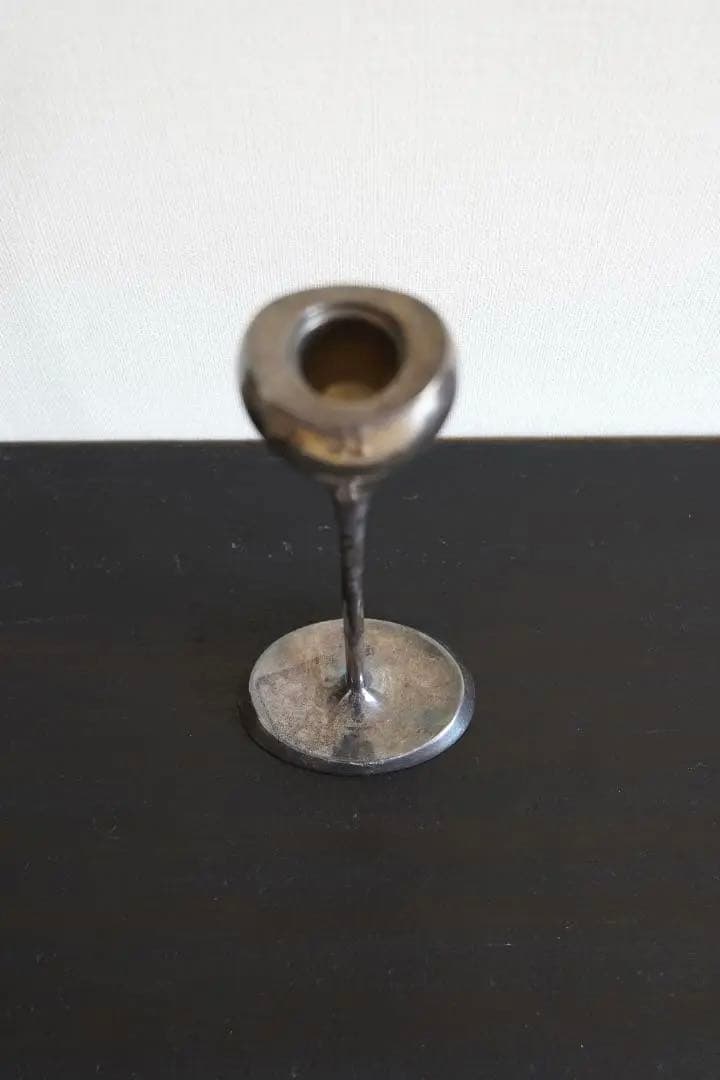 北欧ビンテージ「クローネ・デンマーク」の銀製ろうそく立て・キャンドルホルダー
