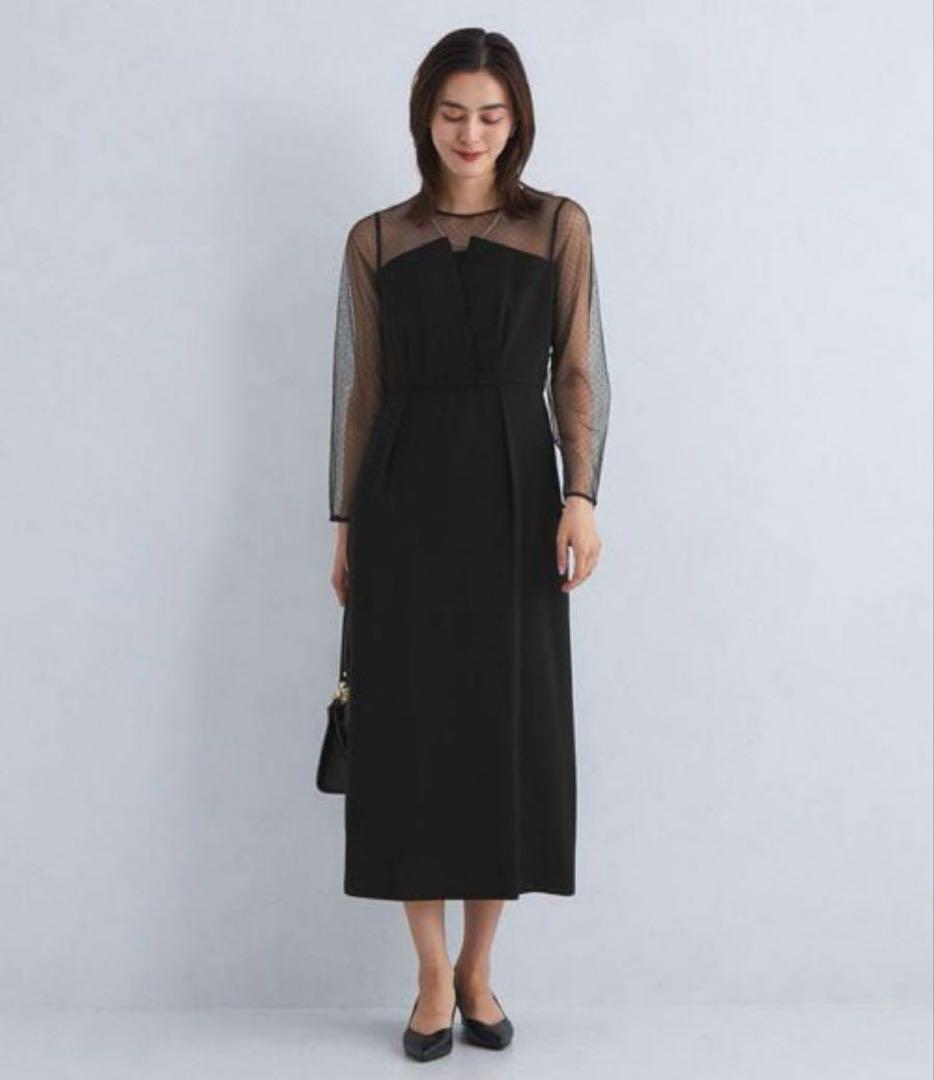 green label relaxing ドットチュールビスチェワンピース