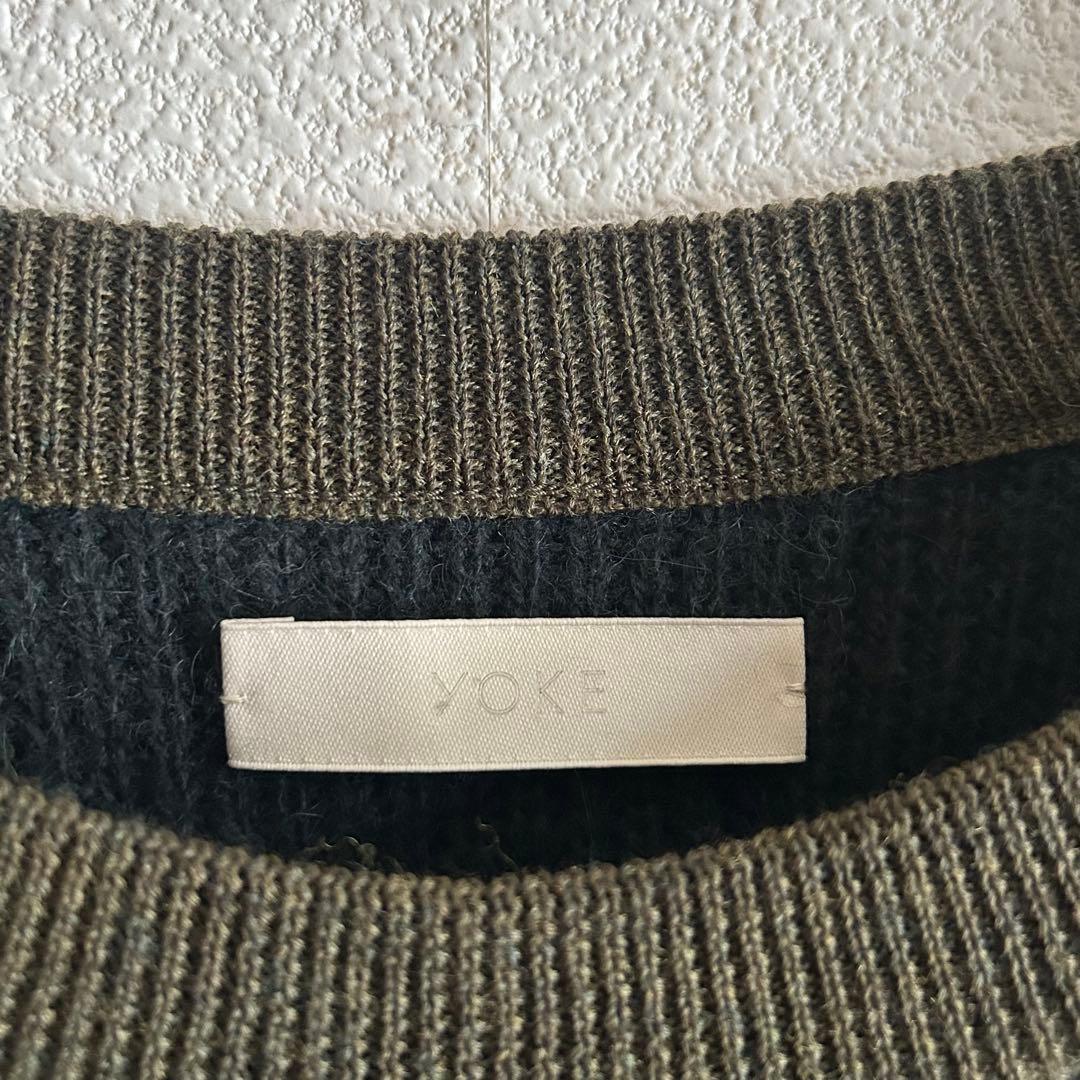 YOKE ヨーク ドッキングニット ベイビーアルパカ ウール グリーン