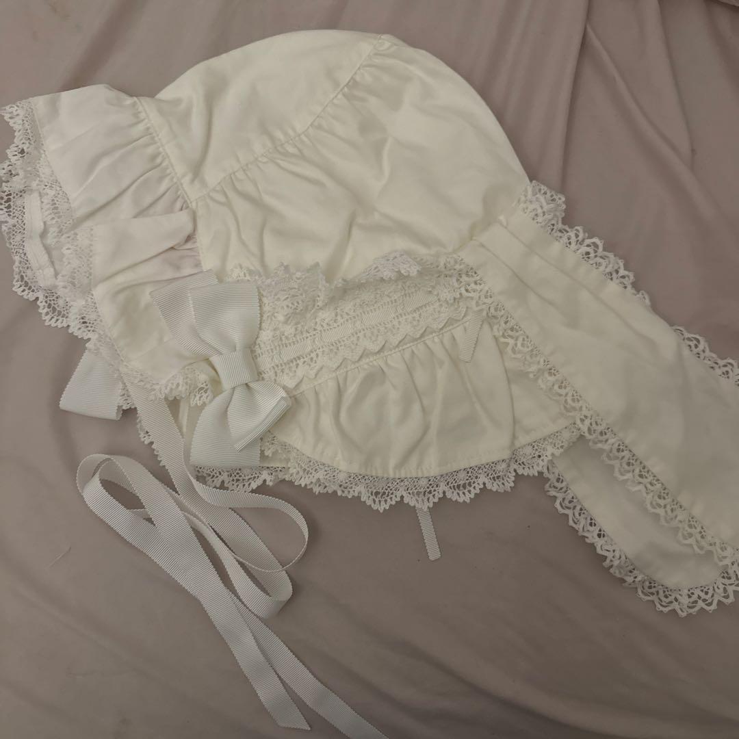 BABY うさみみボンネット 白