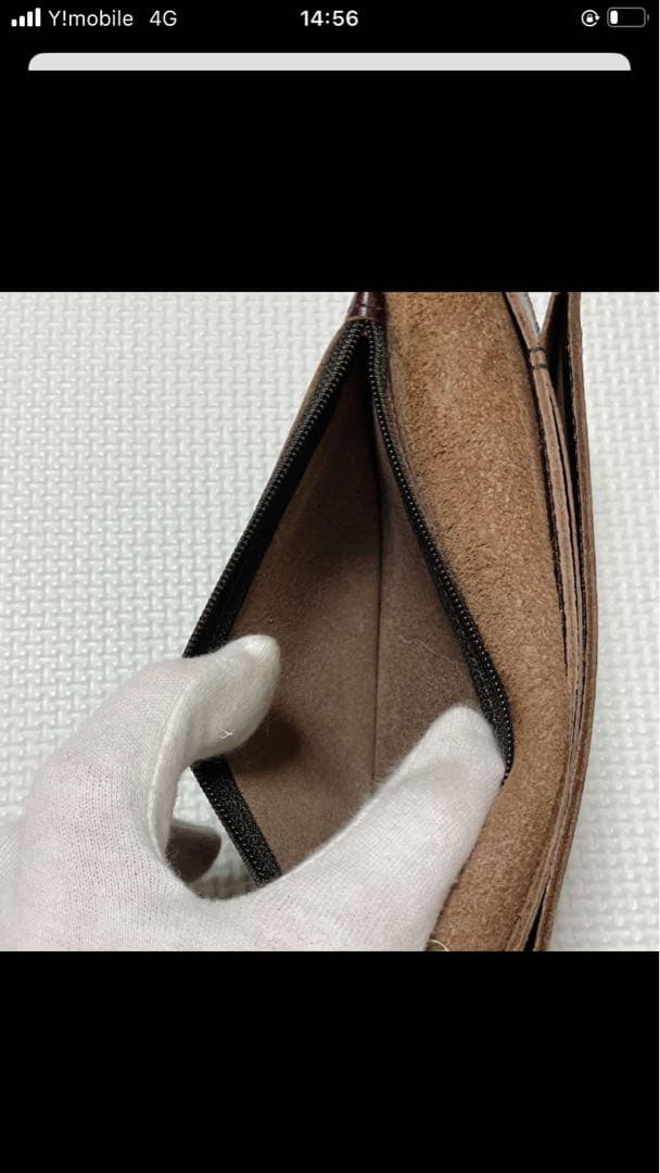 未使用　IL BISONTE イルビゾンテ　レザーフラップ長財布　チョコ　濃茶