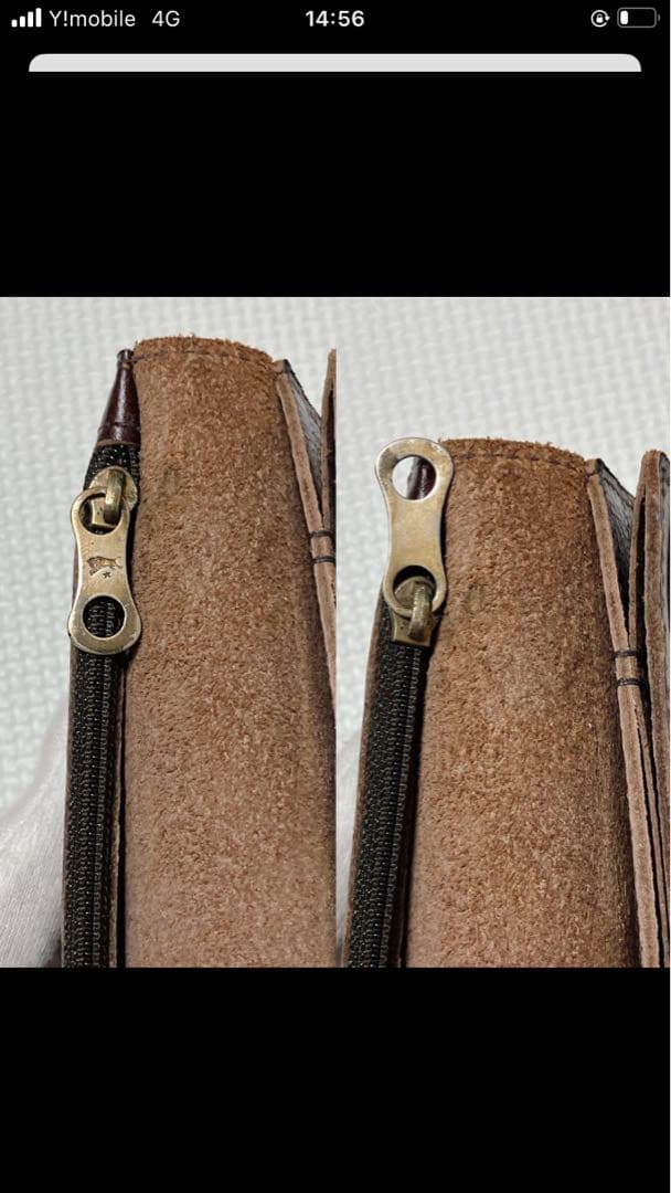 未使用　IL BISONTE イルビゾンテ　レザーフラップ長財布　チョコ　濃茶