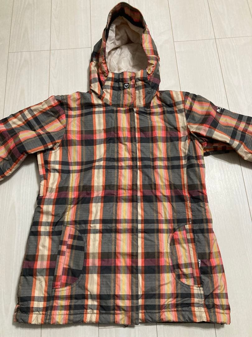 ROXY スノーボード(スキー)ウェアセット 上はM、下はSサイズ チェック柄