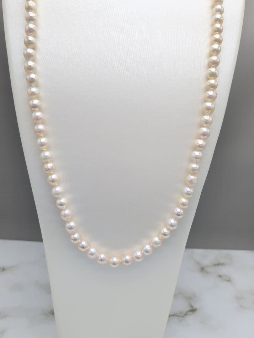 あこや本真珠 2way ロングパールネックレス 7-7.5mm　本真珠保証