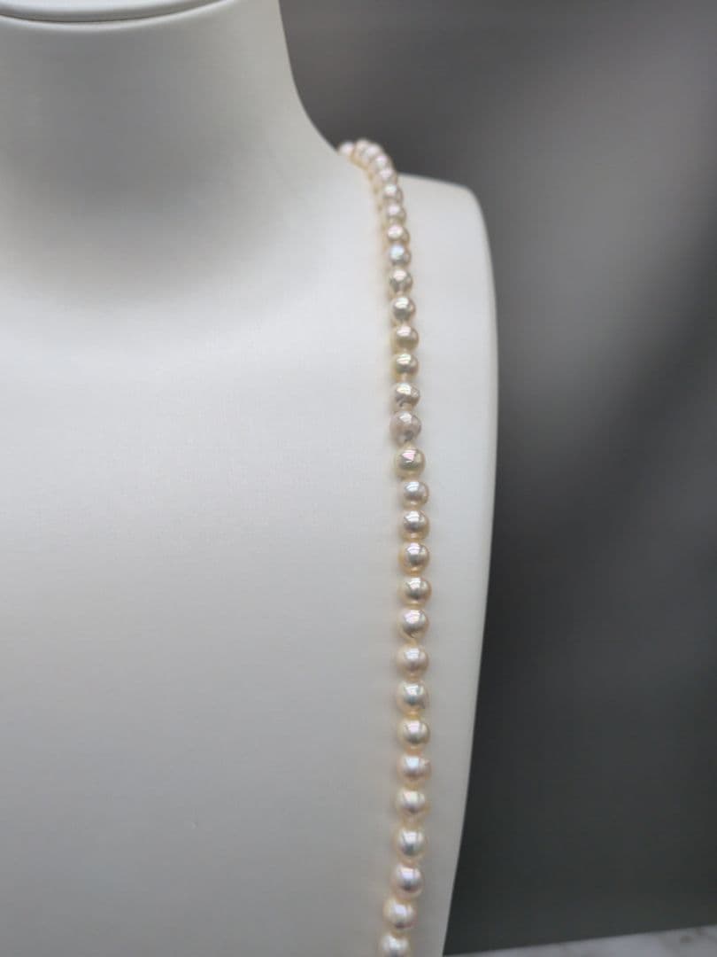 あこや本真珠 2way ロングパールネックレス 7-7.5mm　本真珠保証