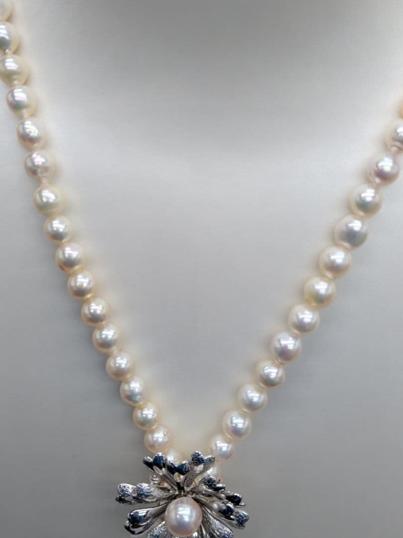 あこや本真珠 2way ロングパールネックレス 7-7.5mm　本真珠保証